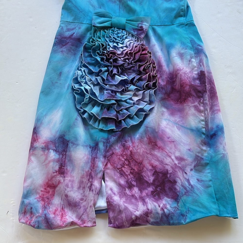 Vintage Betsey Johnson Bow Dress Cupcake Y2k 8 6 Medium Tie Dye Colorful Pride M - Picture 10 of 17